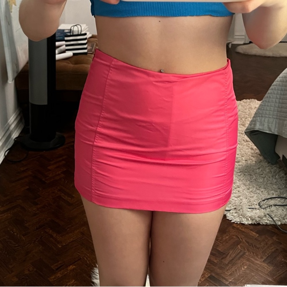 Endless Rose Pink Ruched Pencil Mini Skirt for Night Out